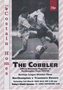 Northampton Town v Tranmere Rovers Match Programme 1990-03-03